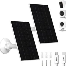 4W Solar Panel for WYZE Cameras, USB-C & Micro USB Solar Charger, Compatible ...