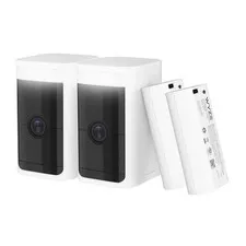 Wyze Battery Cam Pro 2-Pack, Wireless Indoor/Outdoor Home Security Camera White