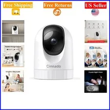 2K Indoor Dome Security Camera with 360° View, Night Vision & Two-Way Audio