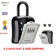 Key Lock Box Portable Combination Wall Mount Key Storage Safe for Home Office