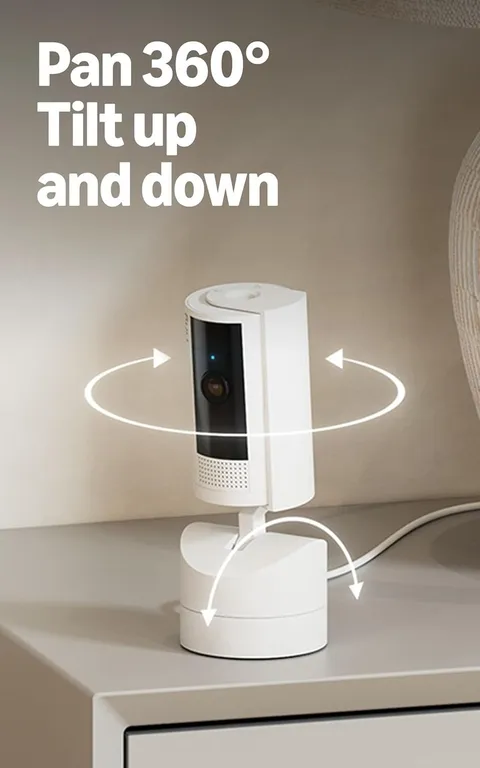 Ring Pan Tilt Indoor Cam newest model 360 pan coverage HD video + Two-Way Talk