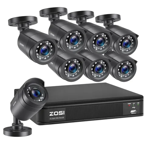 ZOSI H.265+ 8CH 5MP Lite DVR 1080P Outdoor Home CCTV Security Camera System
