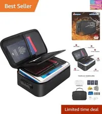 Small Fireproof Storage Organizer Case with Lock9”x 5.3”x 3.7”, 3-Layer Soft ...