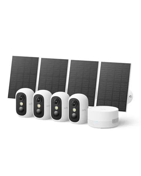 eufy Security eufyCam C35 2-Cam Kit, Wireless Solar 4-Cam White