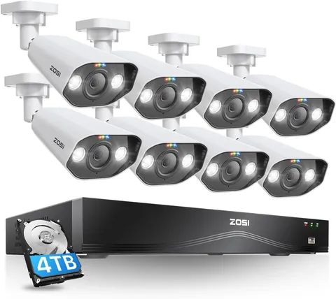 ZOSI 4K PoE Security IP Camera System 4TB 8MP 16CH NVR Audio 24/7 Record Outdoor