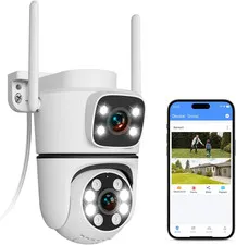 5MP Wifi Security Camera Outdoor PTZ Auto Tracking 1Pcs Dual Lens Cameras | 2.7K