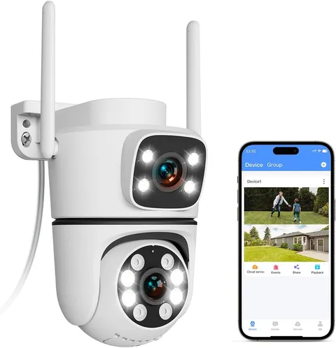 5MP Wifi Security Camera Outdoor PTZ Auto Tracking 1Pcs Dual Lens Cameras | 2.7K
