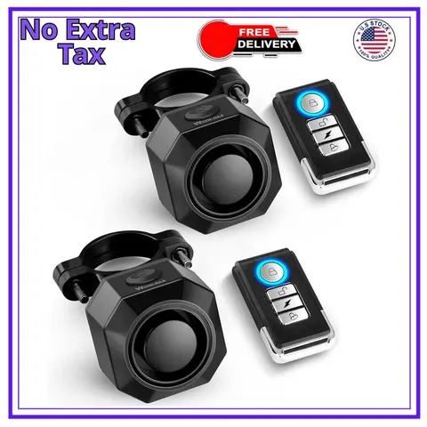 WSDCAM USB Rechargeable Bike Alarm with Remote 110dB Anti Theft Motion Sensor...