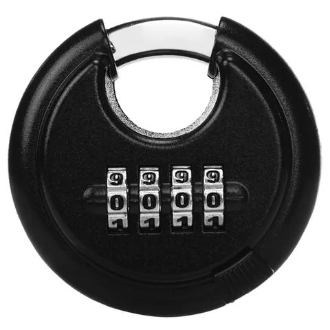 Weatherproof Metal Combination Padlock Black for Outdoor Fence Gate Security