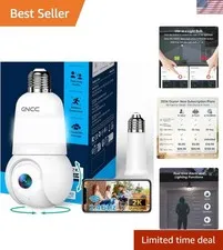 360° WI-Fi Light Bulb Camera with Night Vision & Family Access Control - 1-Pack