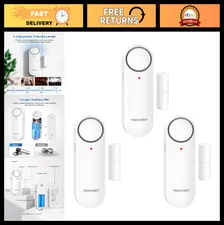 2-in-1 Door & Window Alarm with Chime - Home Security Sensor, 3-Level Volume, 3