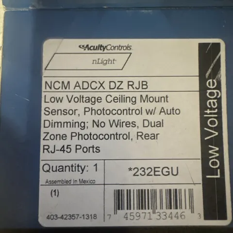 Acuity nLight NCM ADCX DZ RJB Low Voltage Ceiling Mount Sensor No Wires NOS