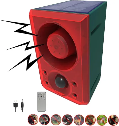 Solar Outdoor Motion Sensor Alarm, Dog Barking&Gunshot Sound | Motion Sensor Noi