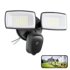 2K Hardwired Floodlight , 3500LM Motion Activated Outdoor , 5G/2.4G WiFi Colo...