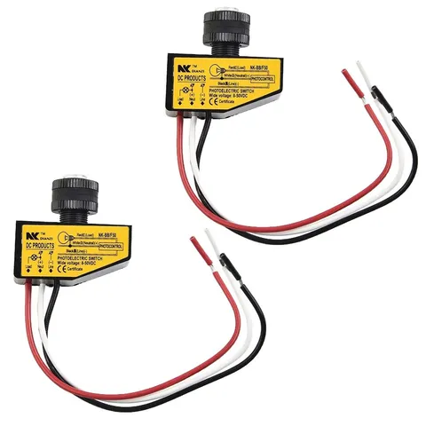 2PC DC12V-48V Dusk Dawn Photocell Light Switch 8-50V Light Sensor Control Switch