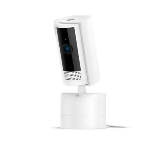 Ring Pan-Tilt Indoor Cam Plug-In 1080p WiFi Security Camera White New