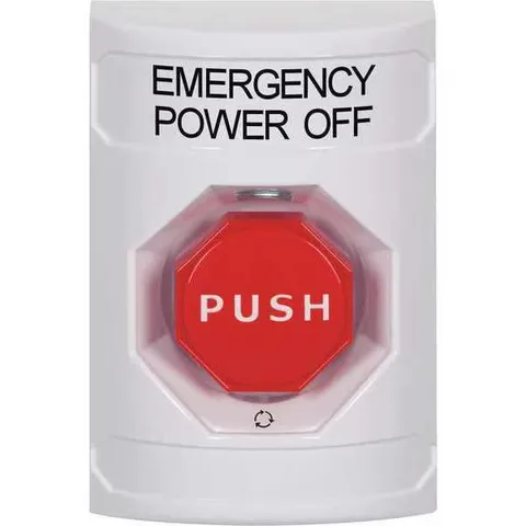 Safety Technology International Emergency Power Off Push Button,3-1/4" W