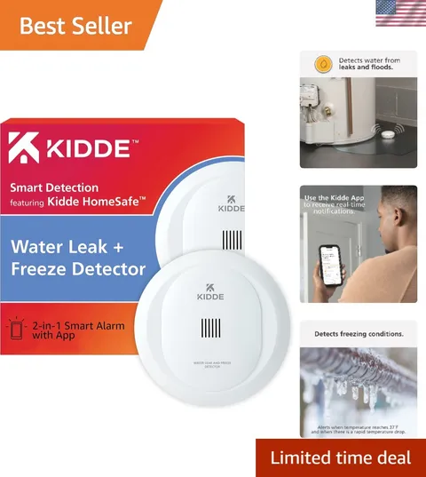 WiFi Water Leak Detector & Freeze Alarm, Alexa Device, Smart Leak Detector fo...