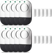 Ultra-Slim Battery-Powered Door Window Alarms - 10 Pack for Easy Home Protection