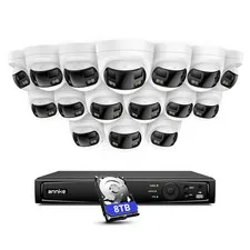 ANNKE 16CH 12MP NVR 4K POE Dual Lens 180° Security Camera System AI Color Night