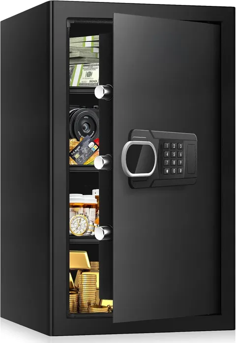 5.1 Cuft Large Home Safes Water and Fireproof with Digital Keypad & Key Lock, Fi