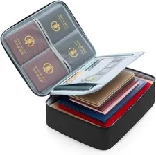 Document Safe Box Waterproof,document Bag with Lock,3 Layers File Pocket Holder