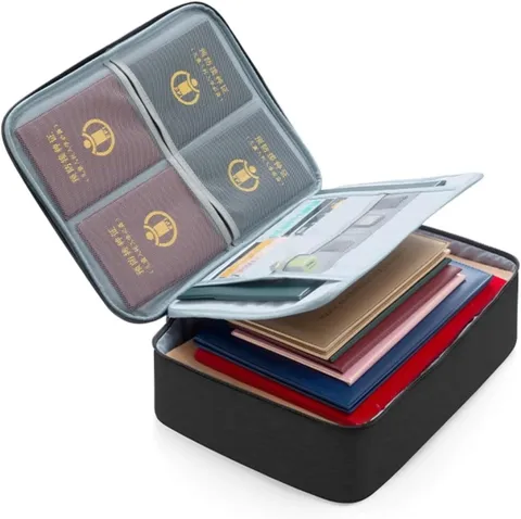 Document Safe Box Waterproof,document Bag with Lock,3 Layers File Pocket Holder