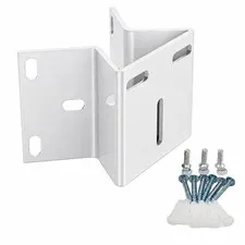 Outdoor Security Camera Corner Mount, White Metal Bracket, 1 Pack