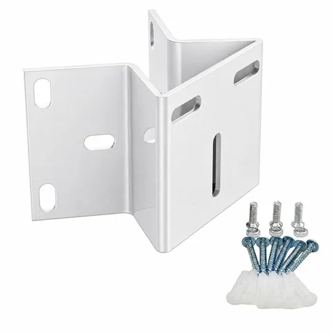 Outdoor Security Camera Corner Mount, White Metal Bracket, 1 Pack