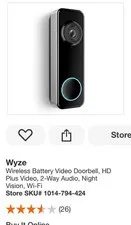 Wyze - Battery Video Doorbell - Battery or Wired