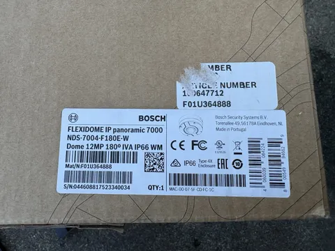 Bosch 12MP 180 IVA Outdoor Dome Camera 1.6 mm Fixed Lens NDS-7004-F180E-W