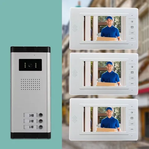 7" Apartment Wired Video Door Phone Intercom Entry System for Multi Unit USA
