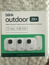 NEW 3 PACK Blink Outdoor 2K+ Wireless Security WHITE CAMERAS W/ SYNC CORE MODULE