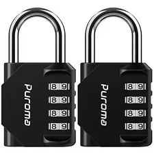 Puroma 4-Digit Combination Padlock, Waterproof Outdoor Lock for Locker, Gym