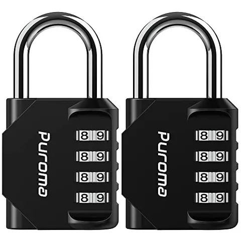 Puroma 4-Digit Combination Padlock, Waterproof Outdoor Lock for Locker, Gym