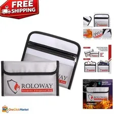 Compact Fireproof and Waterproof Valuables Bag Set - 5 x 8 Inches Essentials