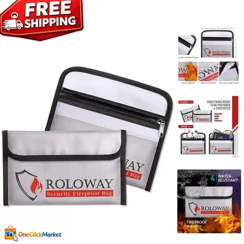 Compact Fireproof and Waterproof Valuables Bag Set - 5 x 8 Inches Essentials