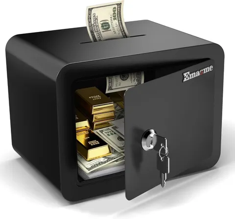 Small Safe, Locker Safes with Key and Coin Slot, Little Safes for Money, Cheap H