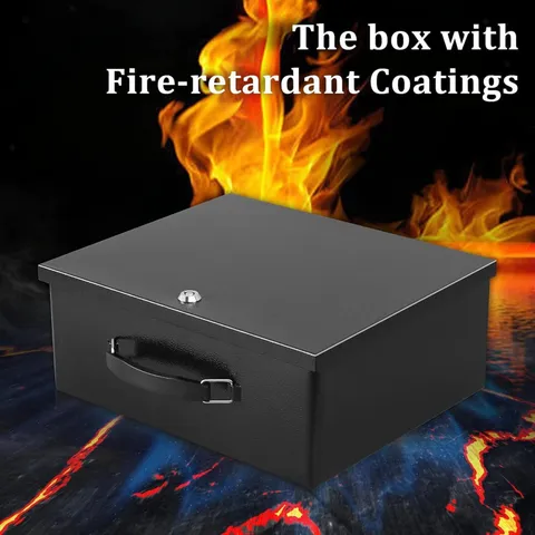 Portable Security Box Fireproof Lock Box for Personal Items Outdoor