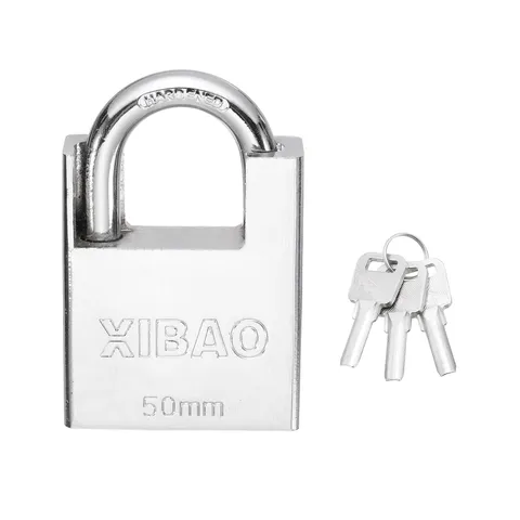 High Security Steel Shrouded Padlock with 3 Key, Silver (1-7/8 Inch)