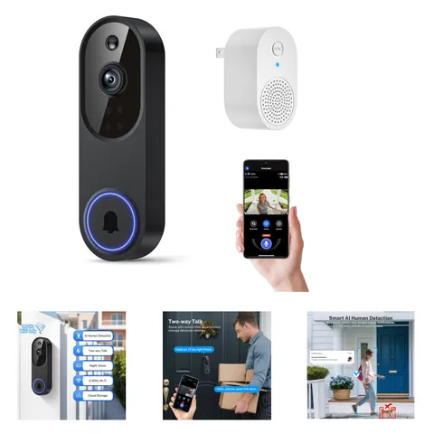 Wireless 1080p Video Doorbell Camera with Night Vision Two Way Audio AI Motion