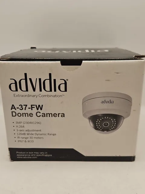 Advidia A-37-FW 3MP Outdoor Dome IP Camera 2.8mm WDR IR PoE 120dB