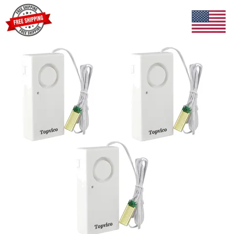 Water Leak Sensor Detector, 120dB, 37.8 Inches Cable, 3 Packs | Flood Alarm f...