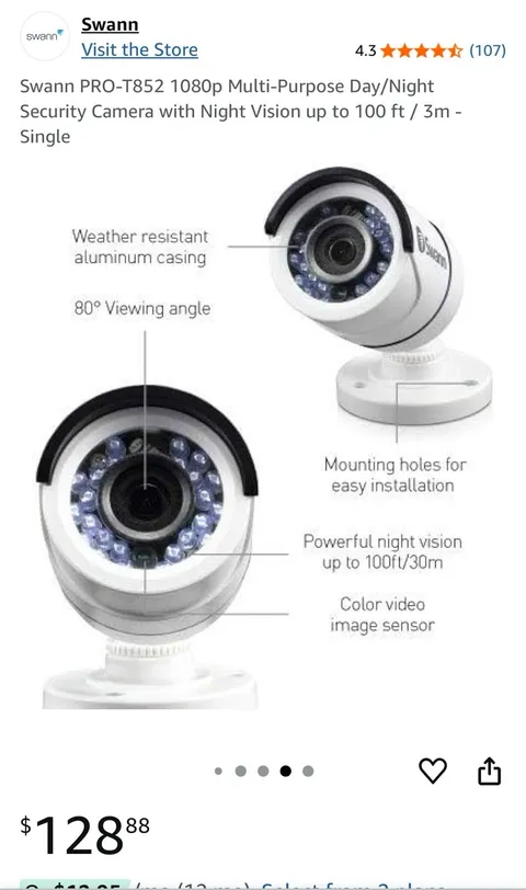 Swann 16-Channel HD DVR System With 12 pro T-582 1080 HD cameras