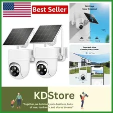 2K Solar Wireless Outdoor Security Cameras – 360° HD Surveillance with Night ...