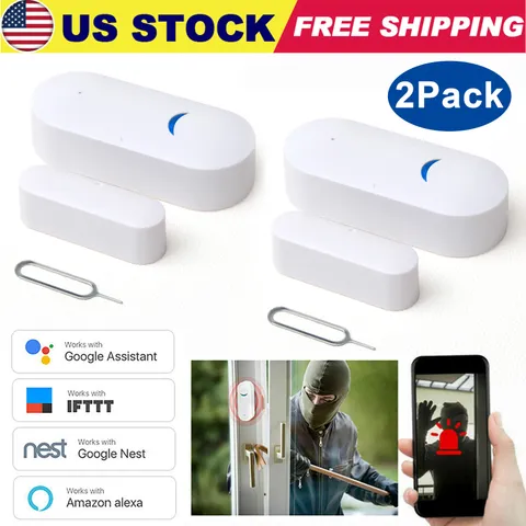 2 X Wireless Security Alarm Sensor System Home Window Door Burglar Alexa Google
