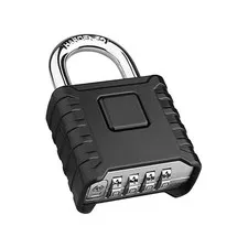 Secure Outdoor Padlock, 52mm 304 Steel 8mm Shackle One,Touch Unlocking Hidden