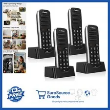 Rechargeable Wireless Intercoms 1 Mile Range 4 Pack Loud Clear Communication