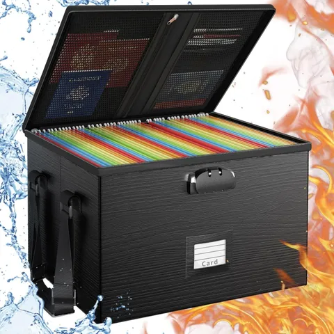 Fireproof Document Organizer Locking Storage Box Water Resistant for Letter