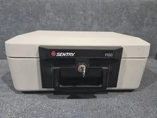 Sentry Safe 1100 White Portable Fireproof Lockbox (1 key)